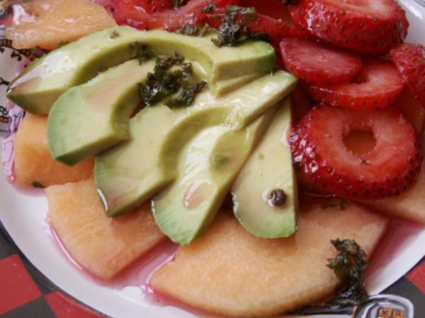 Strawberry, melon and avocado salad Strawberry, melon and avocado salad